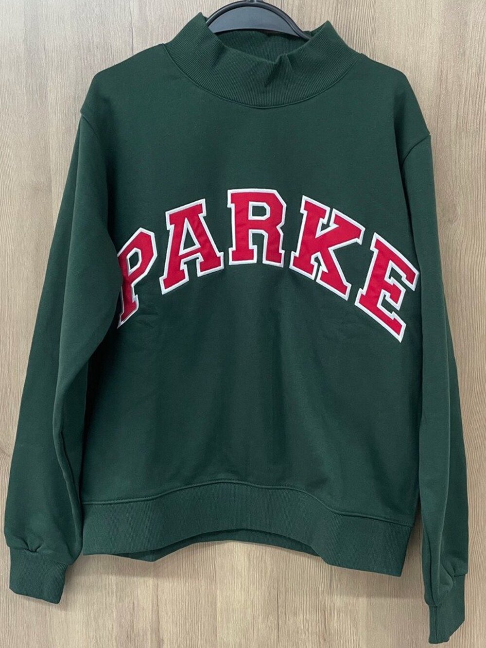PARKE Collegiate Appliqué Letter Mock Neck Sweatshirt